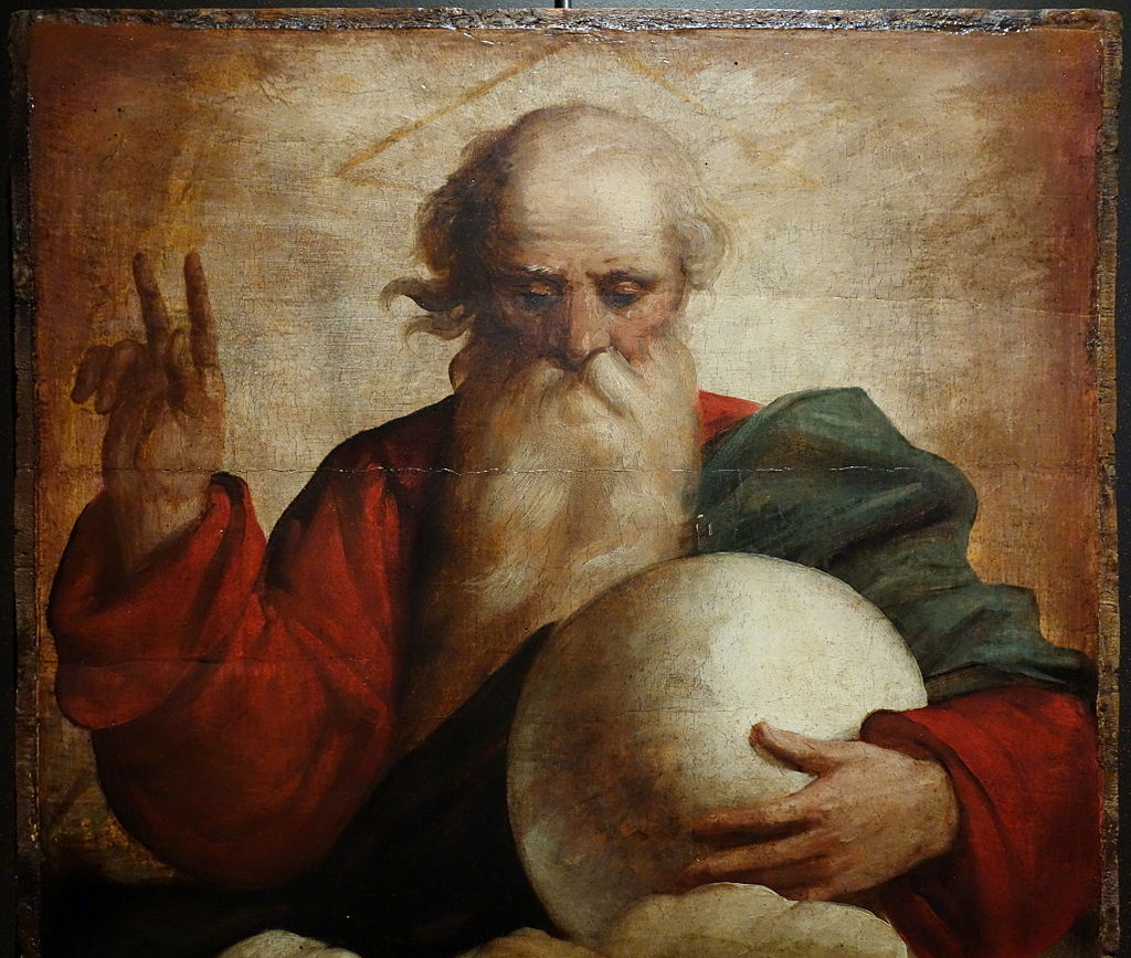 Benediction of God the Father by Luca Cambiaso, c. 1565, oil on wood
