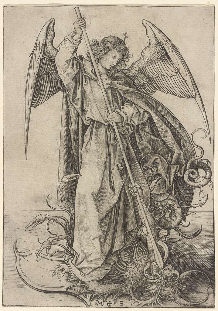 Martin Schongauer - St. Michael Slaying the Dragon