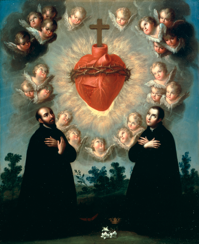 Sacred Heart of Jesus with Saint Ignatius of Loyola and Saint Louis Gonzaga by José de Páez